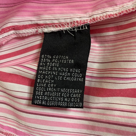 KASPER AND CO. PETITE Pink and White striped button down shirt - Picture 4 of 5